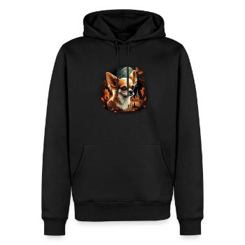 Chihuahua Costume d'Halloween - Citrouille - Sweat à capuche Premium bio Homme - noir - Devant - Nico (187cm)