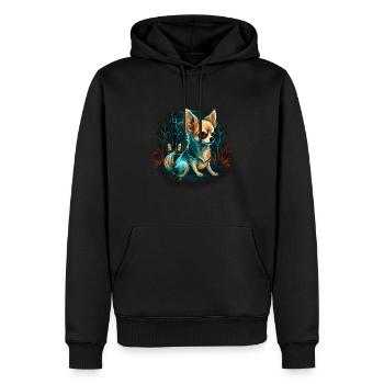 Chihuahua Costume d'Halloween - Citrouille - Sweat à capuche Premium bio Homme - noir - Devant - Nico (187cm)