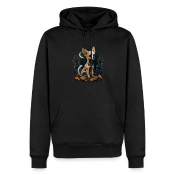 Chihuahua Costume d'Halloween - Citrouille - Sweat à capuche Premium bio Homme - noir - Devant - Nico (187cm)