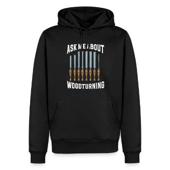 Turning Wood Lathe Lathe - Men’s Premium Organic Hoodie - black - Front - Nico (187cm)