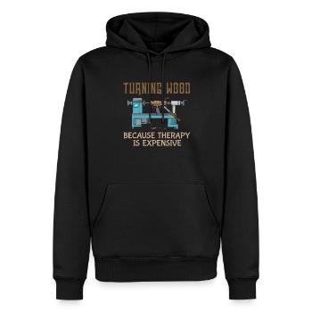 Turning Wood Lathe Lathe - Men’s Premium Organic Hoodie - black - Front - Nico (187cm)