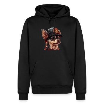 Chihuahua - Feuerwehrmann Feuerwehr Hund Männer - Männer Premium Bio Hoodie - Schwarz - Vorne - Nico (187cm)