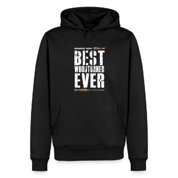 Turning Wood Lathe Lathe - Men’s Premium Organic Hoodie - black - Front - Nico (187cm)