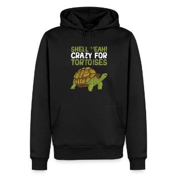 Reptile Turtle Funny Shell yes Crazy For Tortoise - Men’s Premium Organic Hoodie - black - Front - Nico (187cm)