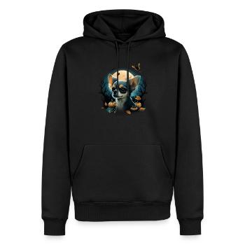 Chihuahua Costume d'Halloween - Citrouille - Sweat à capuche Premium bio Homme - noir - Devant - Nico (187cm)