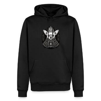 Chihuahua - Chien Pape Église Prêtre Catholique - Sweat à capuche Premium bio Homme - noir - Devant - Nico (187cm)