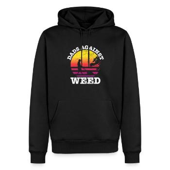 Pappas contre les mauvaises herbes Papa tondre la pelouse Papa - Sweat à capuche Premium bio Homme - noir - Devant - Nico (187cm)
