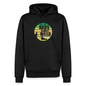 Pappas contre les mauvaises herbes Rétro Plante Papa Jardinier Pelouse - Sweat à capuche Premium bio Homme - noir - Devant - Nico (187cm)