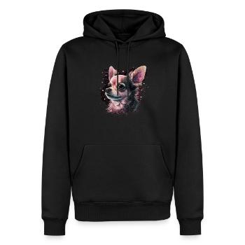 Chihuahua | Pink Jolie Rose Maman Femme ignon - Sweat à capuche Premium bio Homme - noir - Devant - Nico (187cm)