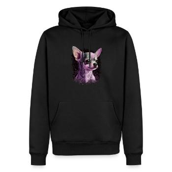 Chihuahua | Pink Jolie Rose Maman Femme ignon - Sweat à capuche Premium bio Homme - noir - Devant - Nico (187cm)