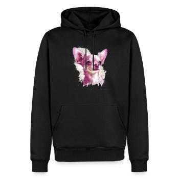 Chihuahua | Pink Jolie Rose Maman Femme ignon - Sweat à capuche Premium bio Homme - noir - Devant - Nico (187cm)