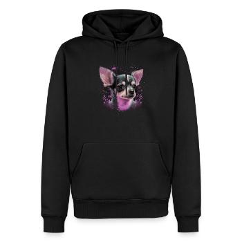 Chihuahua | Pink Jolie Rose Maman Femme ignon - Sweat à capuche Premium bio Homme - noir - Devant - Nico (187cm)