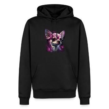 Chihuahua | Pink Jolie Rose Maman Femme ignon - Sweat à capuche Premium bio Homme - noir - Devant - Nico (187cm)