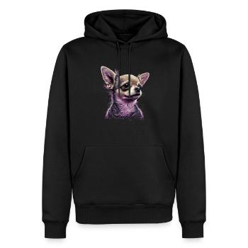 Chihuahua | Pink Jolie Rose Maman Femme ignon - Sweat à capuche Premium bio Homme - noir - Devant - Nico (187cm)