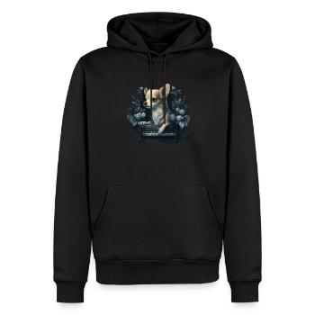 Chihuahua spielt Klavier Piano Klassische Musik - Männer Premium Bio Hoodie - Schwarz - Vorne - Nico (187cm)