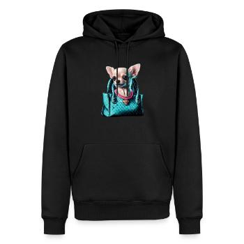 Chihuahua | c Handtasche Welpe Girlie Hunde-Mama - Männer Premium Bio Hoodie - Schwarz - Vorne - Nico (187cm)