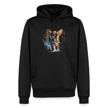 Chihuahua | Electrician Worker Electrical Job Dog - Men’s Premium Organic Hoodie - black - Front - Nico (187cm)