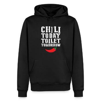 Hot Spicy Food Red Pepper Funny Chili Today Toilet - Men’s Premium Organic Hoodie - black - Front - Nico (187cm)