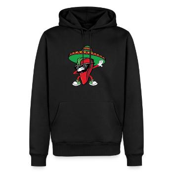 Drôle de piment piment poivre mexicain Cinco de Mayo - Sweat à capuche Premium bio Homme - noir - Devant - Nico (187cm)