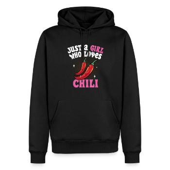 Women Just A Girl Who Loves Chili Hot Spicy Food R - Männer Premium Bio Hoodie - Schwarz - Vorne - Nico (187cm)