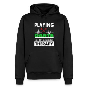 darts spielen Dartspieler Dartboard Geschenkidee - Männer Premium Bio Hoodie - Schwarz - Vorne - Nico (187cm)