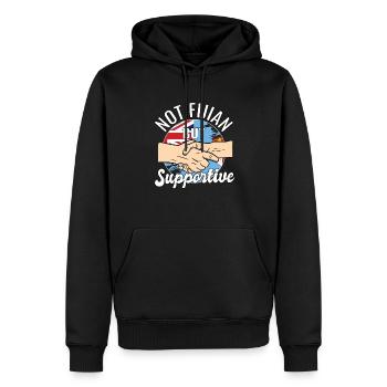 Fidji n’est pas fidjienne, mais elle vous soutient dans un pays qui vous soutient - Sweat à capuche Premium bio Homme - noir - Devant - Nico (187cm)