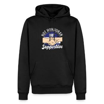 Pas hondurien mais un voyageur de campagne solidaire - Sweat à capuche Premium bio Homme - noir - Devant - Nico (187cm)