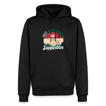 Pas hongrois mais voyageur de campagne solidaire - Sweat à capuche Premium bio Homme - noir - Devant - Nico (187cm)