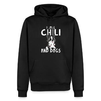 Spicy Food Pepper Funny Cute I Love Chili And Dogs - Männer Premium Bio Hoodie - Schwarz - Vorne - Nico (187cm)