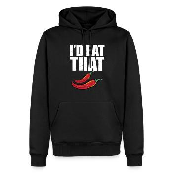 C’est drôle que je mangerais ce piment rouge mignon épicé chaud - Sweat à capuche Premium bio Homme - noir - Devant - Nico (187cm)