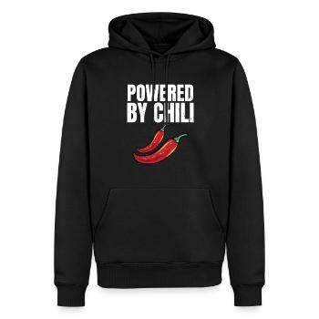 Propulsé par Chili Hot Spicy Lover Cute Funny Red Pe - Sweat à capuche Premium bio Homme - noir - Devant - Nico (187cm)