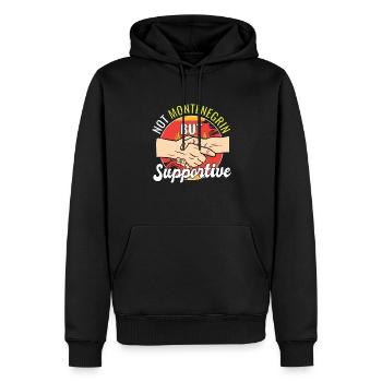 Not Montenegrin But Supportive Country Traveler - Männer Premium Bio Hoodie - Schwarz - Vorne - Nico (187cm)