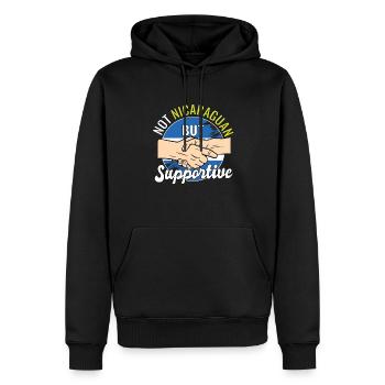 Pas nicaraguayen mais un voyageur de campagne solidaire - Sweat à capuche Premium bio Homme - noir - Devant - Nico (187cm)