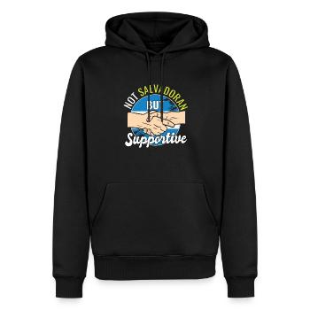 Pas salvadorien mais un voyageur de campagne solidaire El - Sweat à capuche Premium bio Homme - noir - Devant - Nico (187cm)