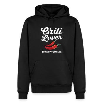 Red Pepper Spicy Food Funny Chili Lover Spice Up Y - Men’s Premium Organic Hoodie - black - Front - Nico (187cm)