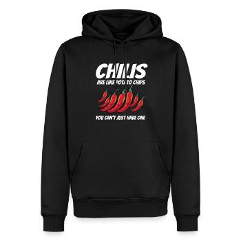 Chilis Are Like Potato Chips You Can't Just Have O - Männer Premium Bio Hoodie - Schwarz - Vorne - Nico (187cm)