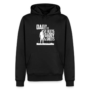 Funny Dad In The Streets Dad In The Sheets - Männer Premium Bio Hoodie - Schwarz - Vorne - Nico (187cm)