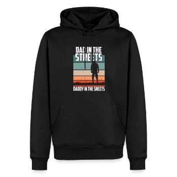 Dad In The Streets Funny Dad Jokes Father's Day - Männer Premium Bio Hoodie - Schwarz - Vorne - Nico (187cm)