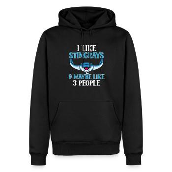 Raies pastenagues, raies manta, raies océaniques, raies - Sweat à capuche Premium bio Homme - noir - Devant - Nico (187cm)