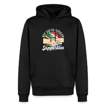 Pas sud-africain mais soutenant le voyageur du Sud - Sweat à capuche Premium bio Homme - noir - Devant - Nico (187cm)