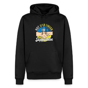 Pas ukrainien mais un voyageur de campagne solidaire - Sweat à capuche Premium bio Homme - noir - Devant - Nico (187cm)