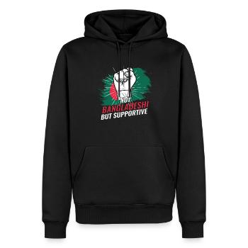 Pas bangladais mais un drapeau bangladais favorable - Sweat à capuche Premium bio Homme - noir - Devant - Nico (187cm)