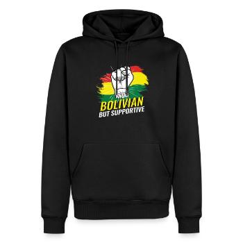 Not Bolivian But Supportive Bolivia Flag Country - Männer Premium Bio Hoodie - Schwarz - Vorne - Nico (187cm)