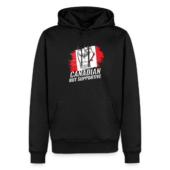 Pas canadien, mais favorable au pays du drapeau du Canada - Sweat à capuche Premium bio Homme - noir - Devant - Nico (187cm)