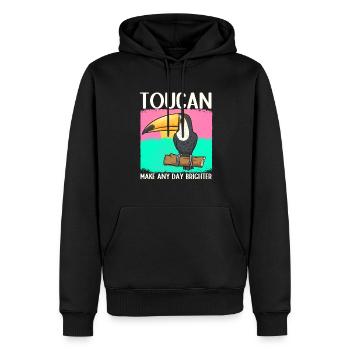 Toucan Bird Rainforest - Sweat à capuche Premium bio Homme - noir - Devant - Nico (187cm)