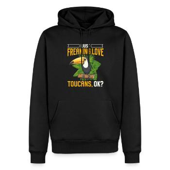Toucan Bird Rainforest - Sweat à capuche Premium bio Homme - noir - Devant - Nico (187cm)