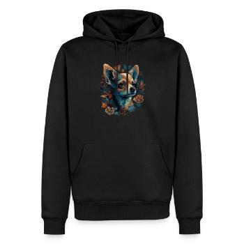 Chihuahua | Bunte Kunst Schöner Hund - Männer Premium Bio Hoodie - Schwarz - Vorne - Nico (187cm)