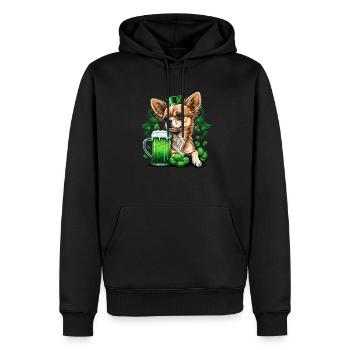 Chihuahua | St. Saint Patricks Day Bier Kleeblatt - Männer Premium Bio Hoodie - Schwarz - Vorne - Nico (187cm)