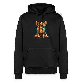 Chihuahua | Schlaf Nacht Pyjama Sonntag Niedlich - Männer Premium Bio Hoodie - Schwarz - Vorne - Nico (187cm)