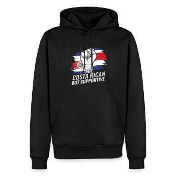 Pas le drapeau du Costa Rica mais un soutien au drapeau du Costa Rica - Sweat à capuche Premium bio Homme - noir - Devant - Nico (187cm)